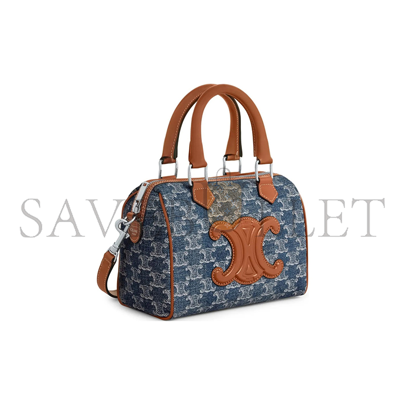 Ce1i*e small boston in triomphe denim and calfskin 113772fnd.05ds (20*15.5*10.5cm)